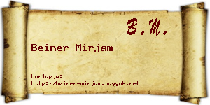 Beiner Mirjam névjegykártya